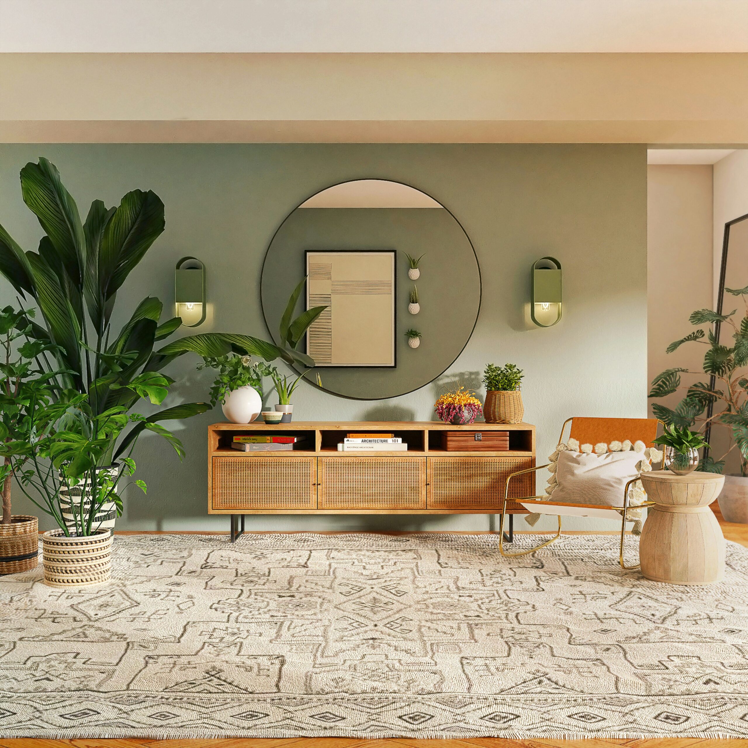 cozy living room plant